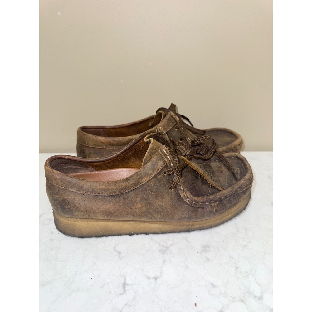 Clarks Originals Wallabee Beeswax Leather Moccasin Brown 26038257‎ Mens 6.5M - Picture 3 of 7